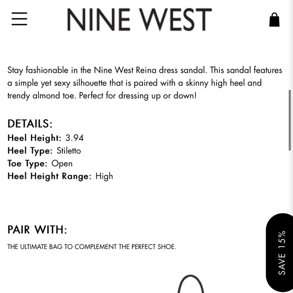 Nine West Reina Black Leather Stiletto sandal size 8 - Picture 7 of 10